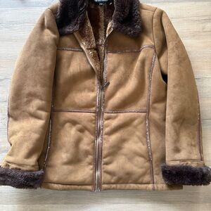 Brown Faux Fur Lined Women's Jacket